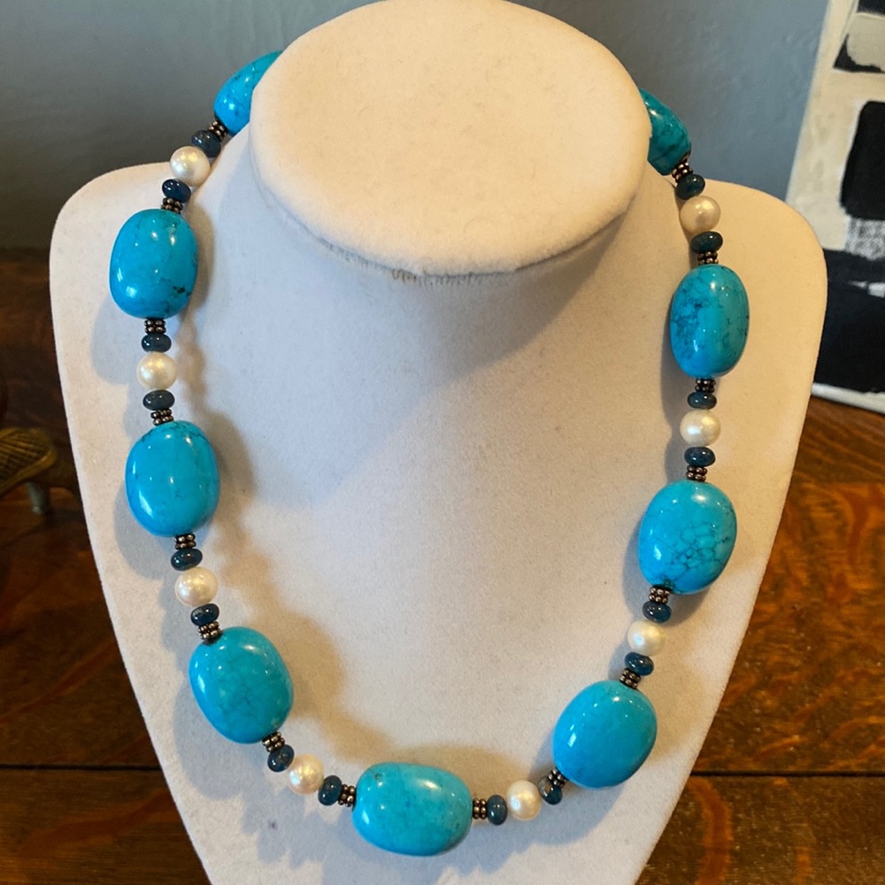 Chunky turquoise 925 LUC Lucas Lameth necklace